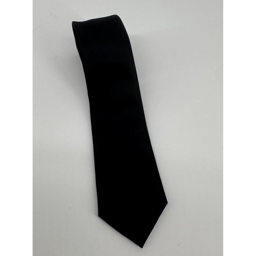 Calvin Klein Black Solid Skinny Tie 100% Silk Blend Men's Slim Necktie Classic